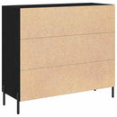 vidaXL Széf Fekete tölgy 90 x 34 x 80 cm Faanyag