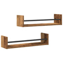 vidaXL Falpolc Falra szerelhető 2 pcs Öreg fa 60 x 16 x 14 cm