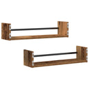 vidaXL Falpolc Falra szerelhető 2 pcs Öreg fa 60 x 16 x 14 cm