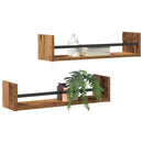 vidaXL Falpolc Falra szerelhető 2 pcs Öreg fa 60 x 16 x 14 cm