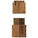 vidaXL Falpolc polcokkal 2 pcs Régi fa 60 x 16 x 14 cm Faanyag