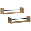 vidaXL Falpolc Falra szerelhető 2 pcs Artisan tölgy 60 x 16 x 14 cm
