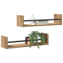 vidaXL Falpolc Falra szerelhető 2 pcs Artisan tölgy 60 x 16 x 14 cm