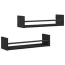 vidaXL Falpolc Falra szerelhető 2 pcs Fekete tölgy 60 x 16 x 14 cm