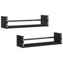 vidaXL Falpolc Falra szerelhető 2 pcs Fekete tölgy 60 x 16 x 14 cm