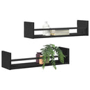 vidaXL Falpolc polcokkal 2 pcs Musta tammi 60 x 16 x 14 cm Faanyag