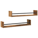vidaXL Falpolc Falra szerelhető 2 pcs Öreg fa 80 x 16 x 14 cm