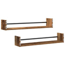 vidaXL Falpolc Falra szerelhető 2 pcs Öreg fa 80 x 16 x 14 cm