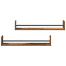 vidaXL Falpolc Falra szerelhető 2 pcs Öreg fa 80 x 16 x 14 cm