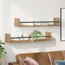 vidaXL Falpolc polcokkal 2 pcs kézműves tölgy 80 x 16 x 14 cm Faanyag