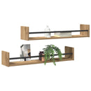 vidaXL Falpolc Falra szerelhető 2 pcs Artisan tölgy 80 x 16 x 14 cm