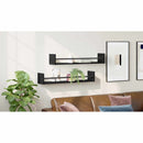 vidaXL Falpolc Falra szerelhető 2 pcs Fekete tölgy 80 x 16 x 14 cm