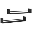 vidaXL Falpolc Falra szerelhető 2 pcs Fekete tölgy 80 x 16 x 14 cm