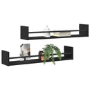 vidaXL Falpolc Falra szerelhető 2 pcs Fekete tölgy 80 x 16 x 14 cm