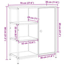 vidaXL Széf Musta tammi 70 x 30 x 80 cm Faanyag