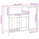 vidaXL Széf Régi fa 100 x 35 x 75 cm Faanyag