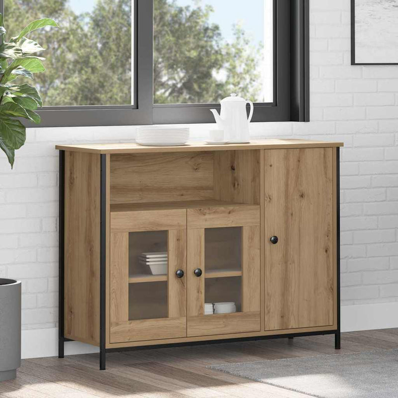 vidaXL Széf kézműves tölgy 100 x 35 x 75 cm Faanyag