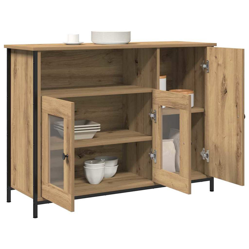 vidaXL Széf kézműves tölgy 100 x 35 x 75 cm Faanyag