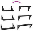 vidaXL Fali polc készlet 3 pcs Musta tammi 37 x 12 x 13 cm Faanyag