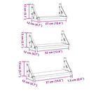 vidaXL Fali polc készlet 3 pcs Musta tammi 37 x 12 x 13 cm Faanyag