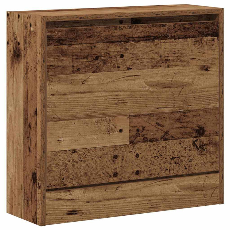 vidaXL Cipőszekrény tárolóval ajtóval Öreg fa 60 x 21 x 57 cm Faanyag