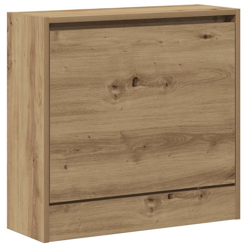 vidaXL Cipőszekrény tárolóval kézműves tölgy 60 x 21 x 57 cm Faanyag