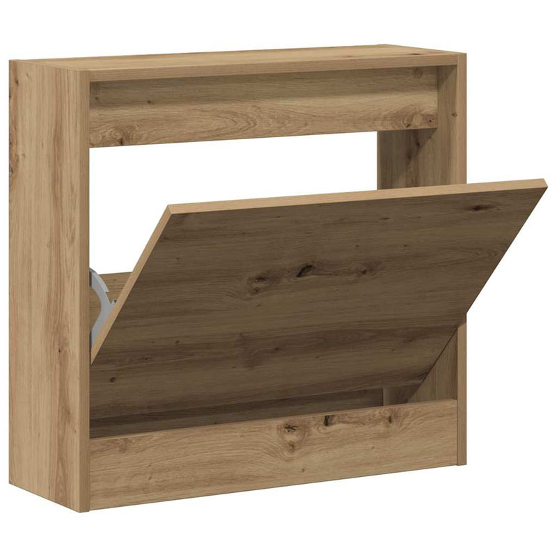 vidaXL Cipőszekrény tárolóval kézműves tölgy 60 x 21 x 57 cm Faanyag