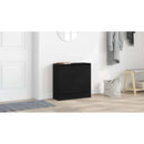 vidaXL Cipőszekrény polcokkal Fekete tölgy 60 x 21 x 57 cm Faanyag
