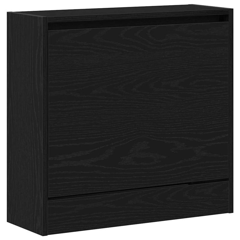 vidaXL Cipőszekrény tárolóval Musta tammi 60 x 21 x 57 cm Faanyag