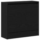 vidaXL Cipőszekrény polcokkal Fekete tölgy 60 x 21 x 57 cm Faanyag