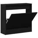 vidaXL Cipőszekrény polcokkal Fekete tölgy 60 x 21 x 57 cm Faanyag