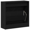 vidaXL Cipőszekrény polcokkal Fekete tölgy 60 x 21 x 57 cm Faanyag