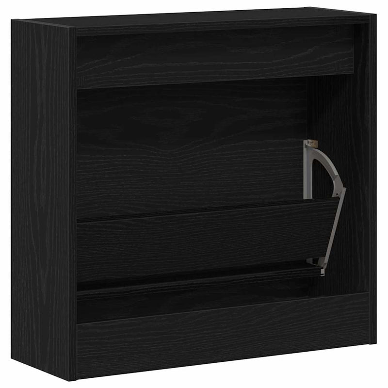 vidaXL Cipőszekrény tárolóval Musta tammi 60 x 21 x 57 cm Faanyag