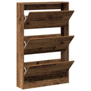 vidaXL Cipőszekrény polcokkal Öreg fa 80 x 21 x 125,5 cm Faanyag
