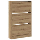 vidaXL Cipőszekrény polcokkal Artisan tölgy 80 x 21 x 125,5 cm Faanyag