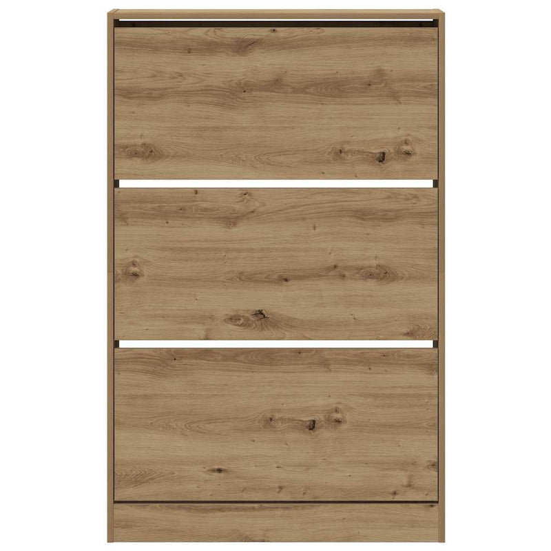 vidaXL Cipőszekrény ajtóval kézműves tölgy 80 x 21 x 125.5 cm Faanyag