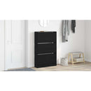 vidaXL Cipőszekrény polcokkal Fekete tölgy 80 x 21 x 125,5 cm Faanyag