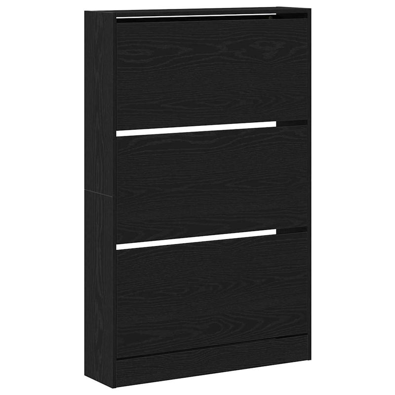vidaXL Cipőszekrény tárolóval Musta tammi 80 x 21 x 125.5 cm Faanyag