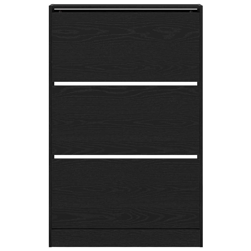 vidaXL Cipőszekrény tárolóval Musta tammi 80 x 21 x 125.5 cm Faanyag