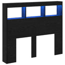 vidaXL Fejtámla polcokkal Fekete tölgy 120 x 17 x 102 cm Faanyag