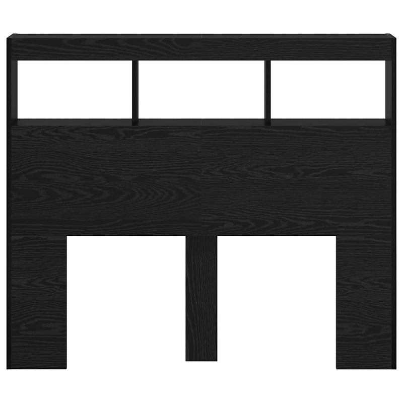 vidaXL Fejtámla polcokkal Fekete tölgy 120 x 17 x 102 cm Faanyag