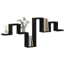 vidaXL Falpolc polcokkal Musta tammi 104,5 x 10 x 43 cm Faanyag