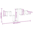 vidaXL Falpolc polcokkal Musta tammi 104,5 x 10 x 43 cm Faanyag