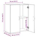 vidaXL Irodai szekrény polcokkal Régi fa 60 x 32 x 77.5 Faanyag