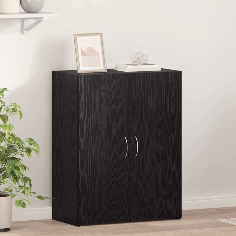 vidaXL Irodai szekrény polcokkal Musta tammi 60 x 32 x 77.5 Faanyag