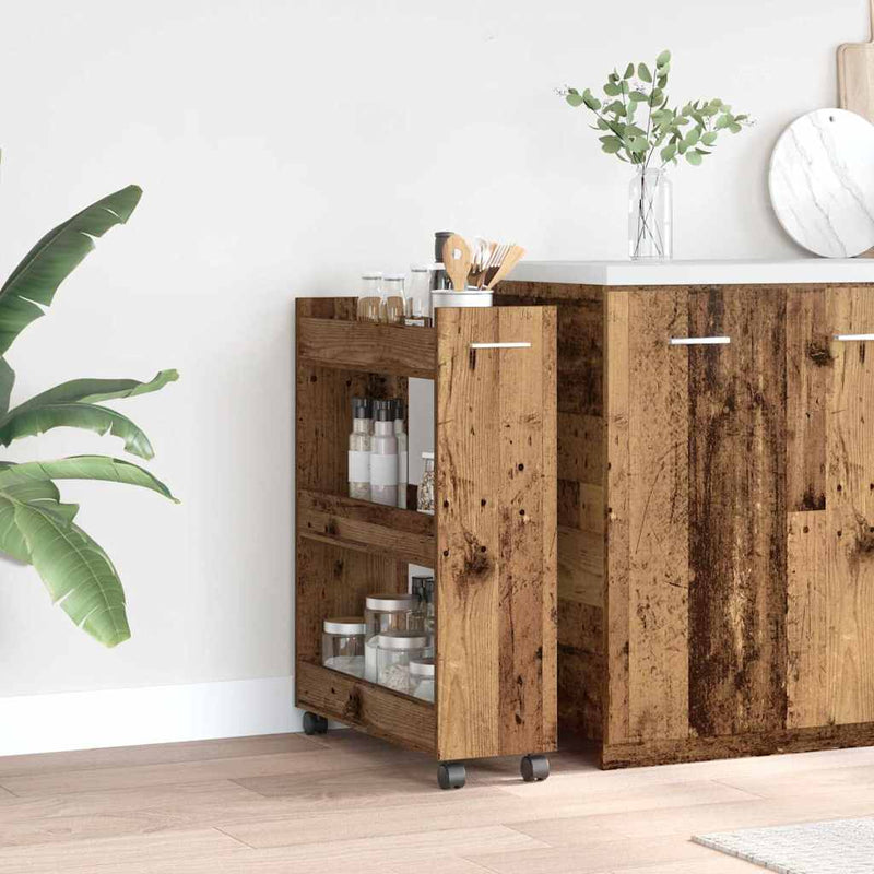 vidaXL Cabinet kerékkel Régi fa 60 x 22 x 79 cm Faanyag