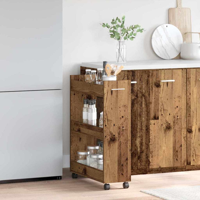 vidaXL Cabinet kerékkel Régi fa 60 x 22 x 79 cm Faanyag