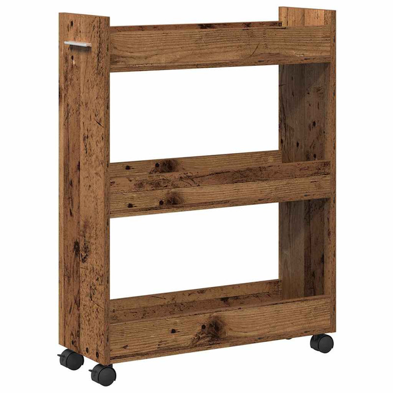 vidaXL Cabinet kerékkel Régi fa 60 x 22 x 79 cm Faanyag