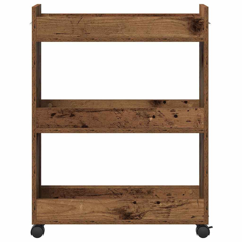 vidaXL Cabinet kerékkel Régi fa 60 x 22 x 79 cm Faanyag
