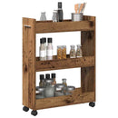 vidaXL Cabinet kerékkel Régi fa 60 x 22 x 79 cm Faanyag